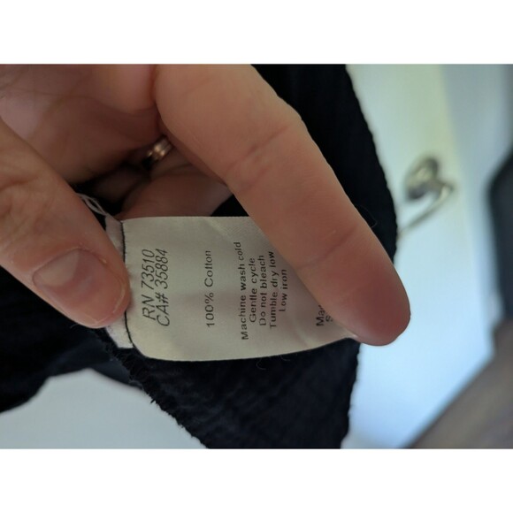 Uncle Frank Dress Mini Sleeveless Black Small/Medium 100% Cotton Gauze Vneck - Picture 4 of 6